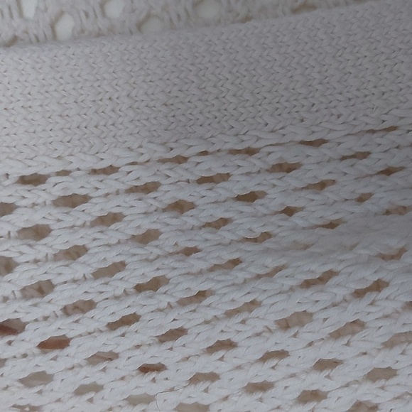 Abercrombie and Fitch 100% Cotton Open Knit Open Front Cardigan Ivory Size Med - Picture 4 of 7